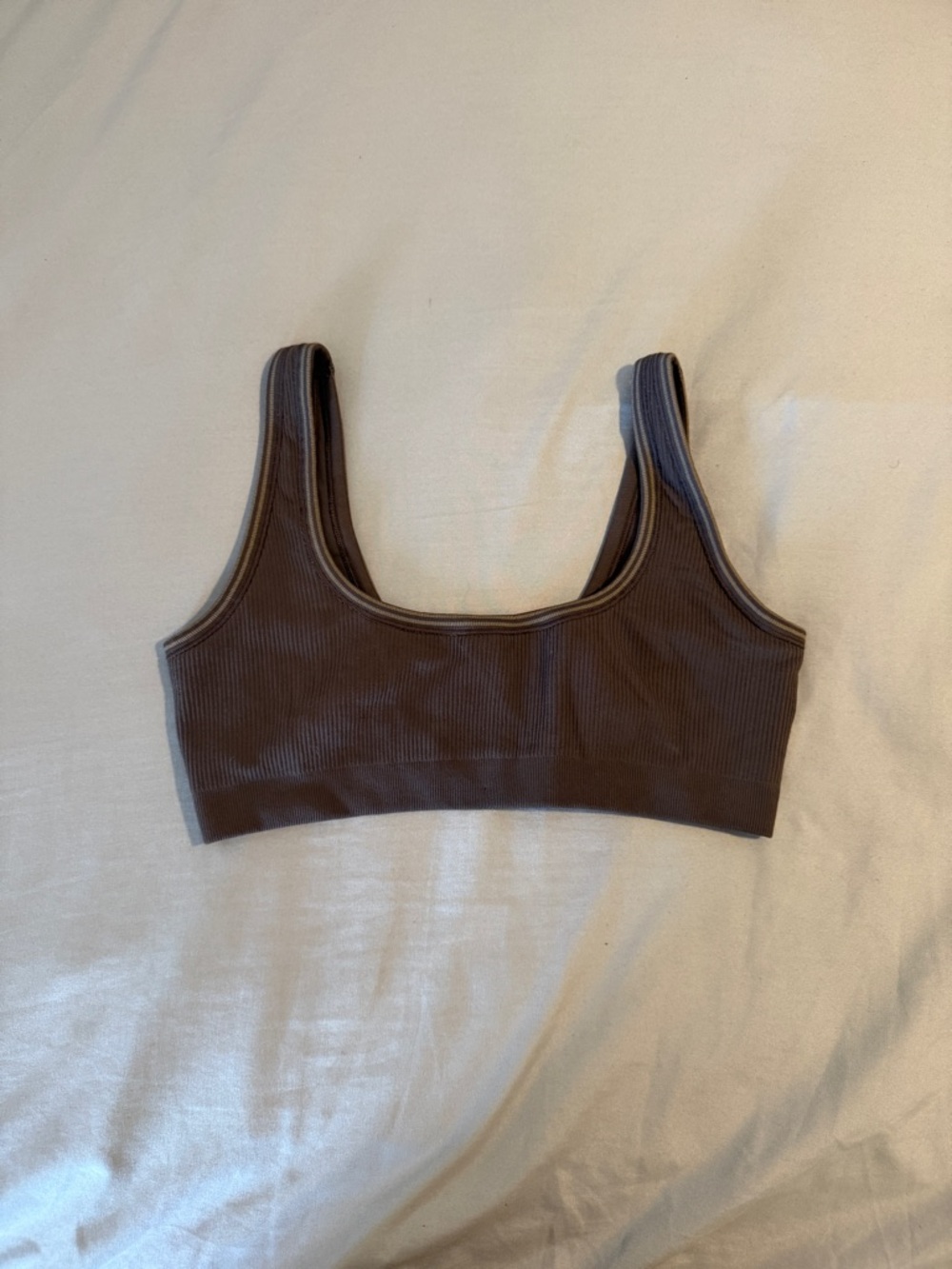 NIKExSKIMS Ribbed Seamless Micro Scoop Bra Size Medium Color Phoenix Truffle